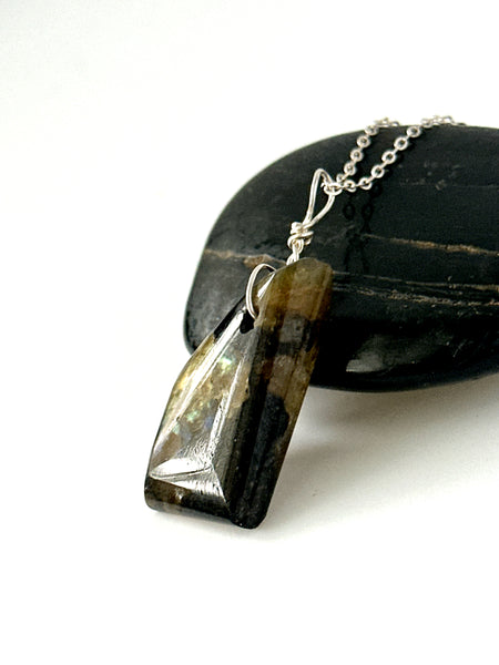 Labradorite Sterling Silver Pendant Necklace