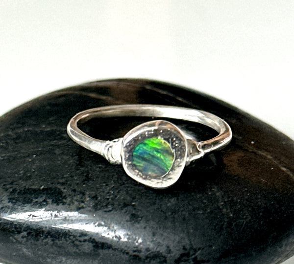 Lightning Ridge Opal Silver Ring