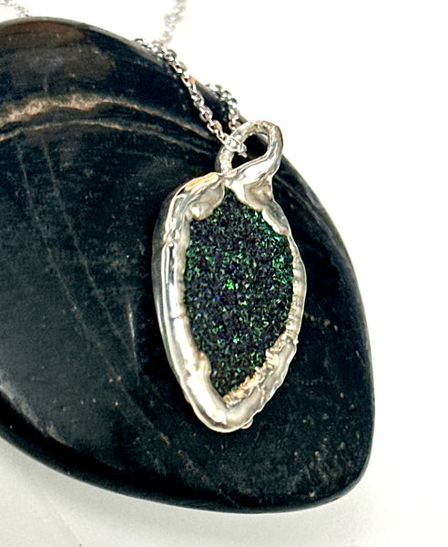 Boulder Opal Fairy Matrix Silver Pendant Necklace