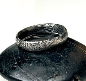 Unisex Damascus Steel Ring Band