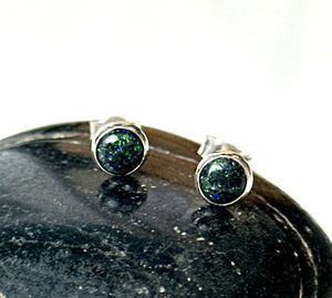 Andamooka Opal Matrix Stud Silver Earrings