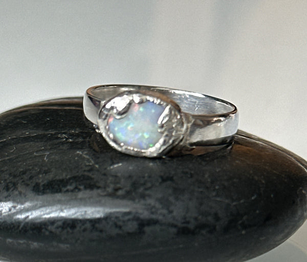 Coober Pedy Opal Silver Ring