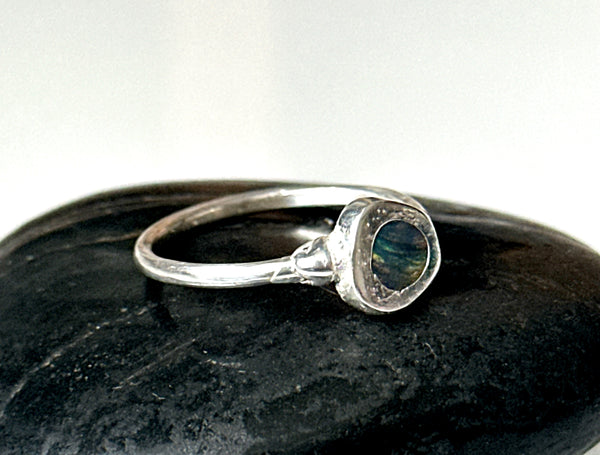 Lightning Ridge Opal Silver Ring