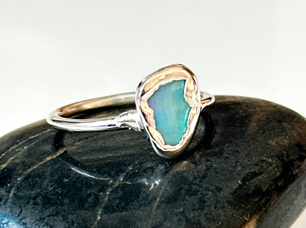 Mintabie Opal Silver Ring