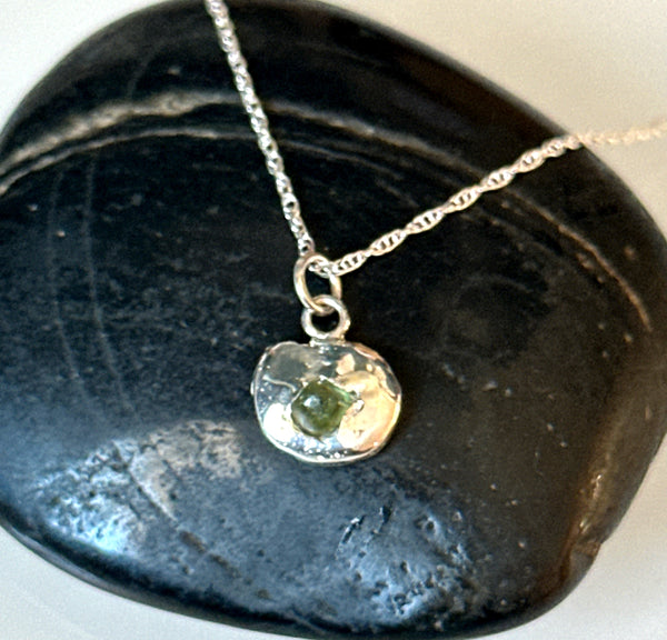 Natural, Untreated Australian Sapphire Silver Pendant Necklace