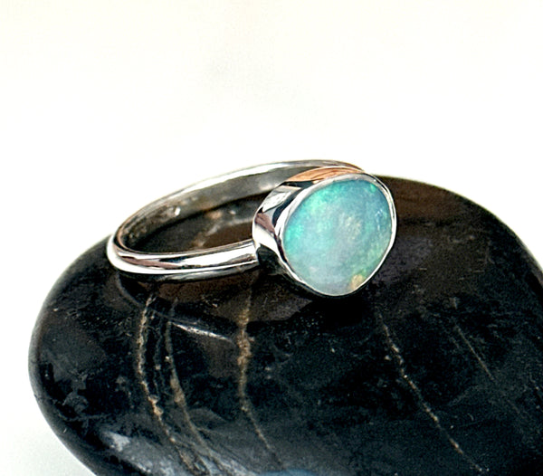 Mintabie Opal Sterling Silver Ring