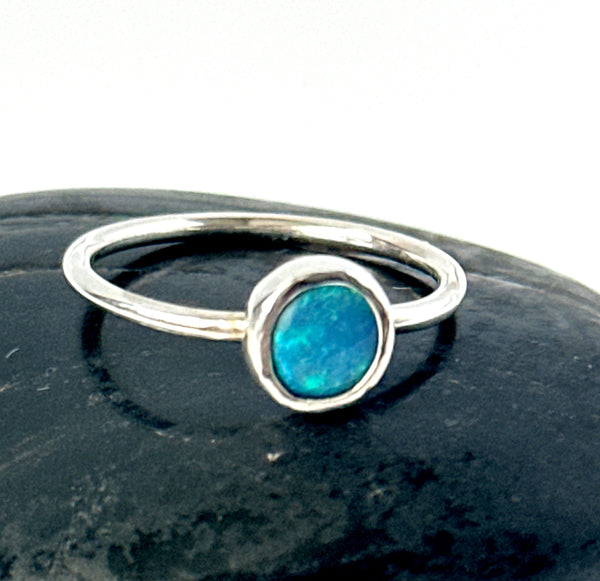 Lightning Ridge Opal Sterling Silver Ring