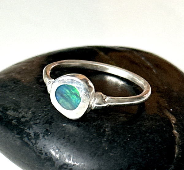 Lightning Ridge Opal Silver Ring