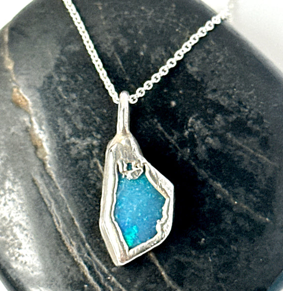 Lightning Ridge electroformed Opal Pendant Necklace