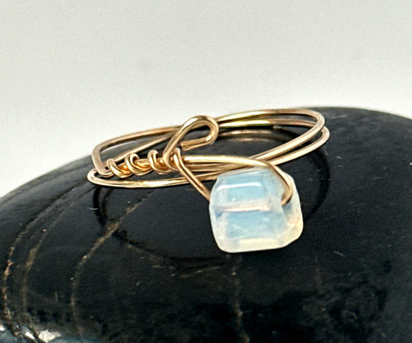 Opalite 14 Carat Gold Filled Wire Ring