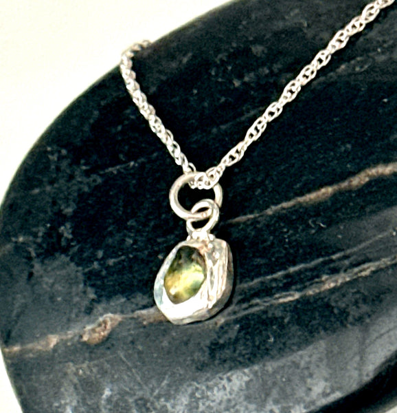 Natural Sapphire Silver Pendant Necklace
