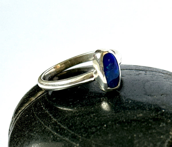 Lightning Ridge Opal Sterling Silver Ring