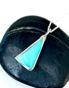 Opal Silver & Copper Formed Pendant Necklace