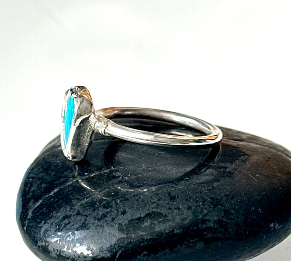 Lightning Ridge Opal Silver Ring