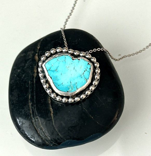 Turquoise Sterling Silver Pendant Necklace
