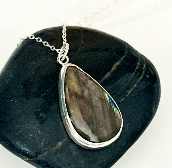 Labradorite Sterling Silver Pendant Necklace