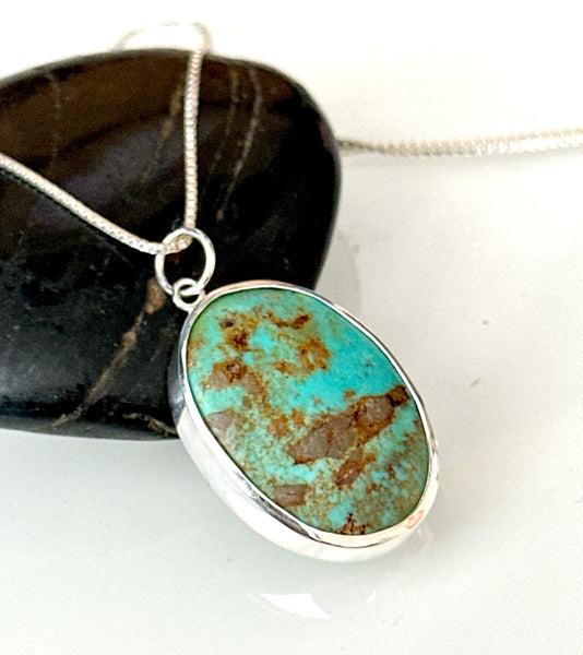Sonoran Turquoise Sterling Silver Pendant Necklace