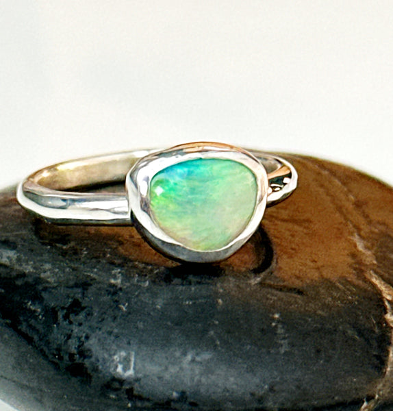 Lightning Ridge Opal Sterling Silver Ring