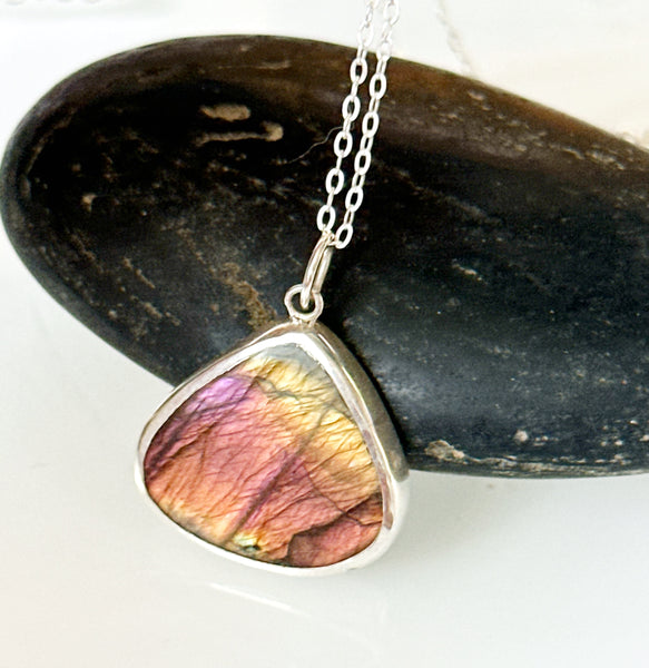 Labradorite Sterling Silver Pendant Necklace