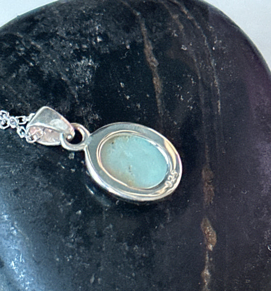 Coober Pedy Opal Pendant Sterling Silver Necklace