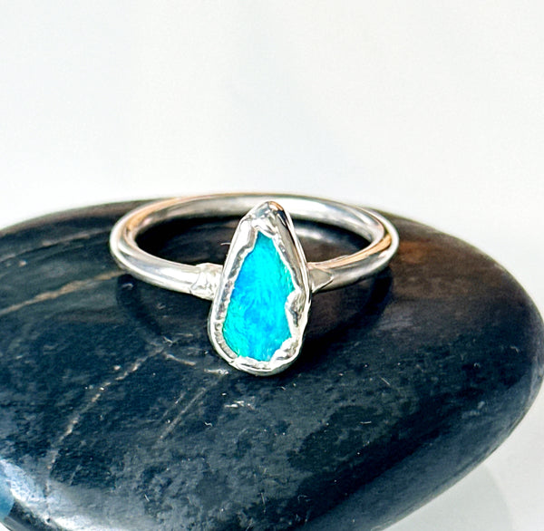Lightning Ridge Opal Silver Ring