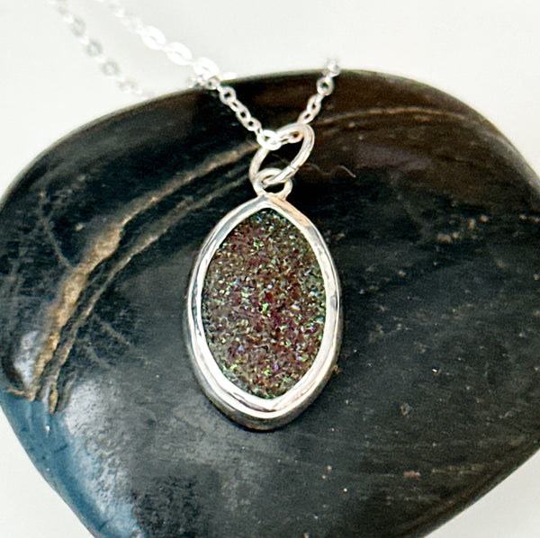 Boulder Opal Fairy Matrix Sterling Silver Pendant Necklace