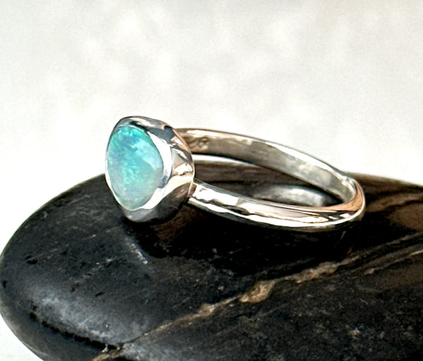 Lightning Ridge Opal Sterling Silver Ring