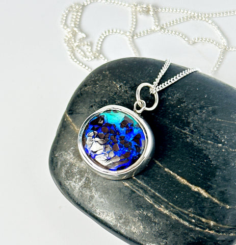Boulder Opal Sterling Silver Pendant Necklace