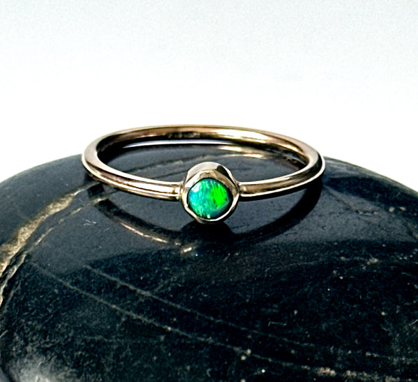 14ct Gold Filled Black Opal Ring