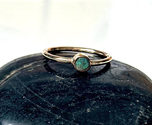 Lightning Ridge Opal 14 Carat Gold Filled Ring