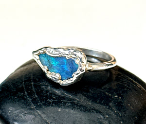Lightning Ridge Opal Silver Ring