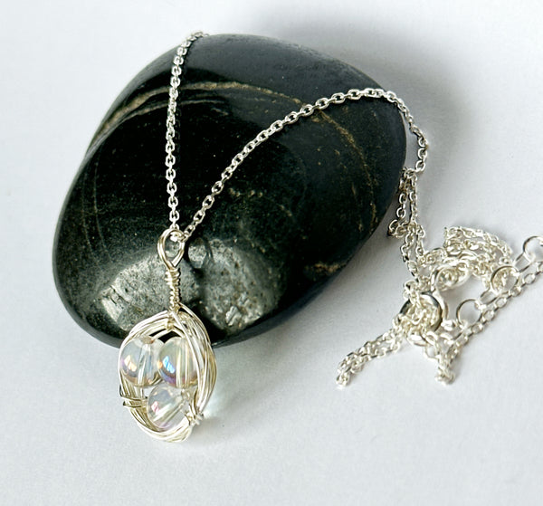 Australian Crystal Bead Nest Pendant Necklace