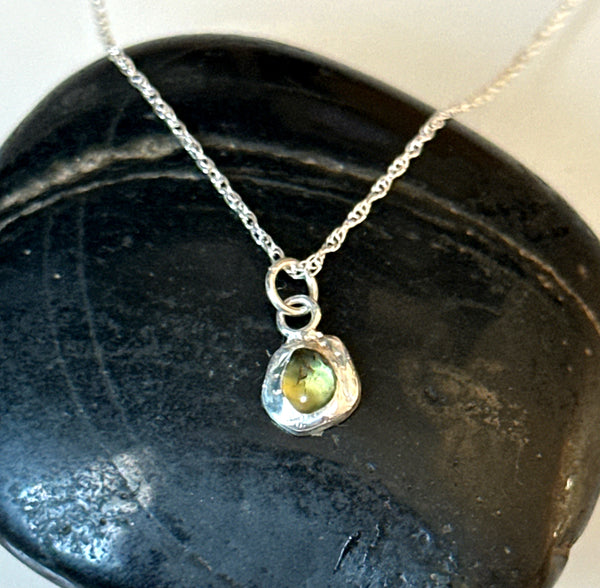 Natural, Untreated Australian Sapphire Silver Pendant Necklace