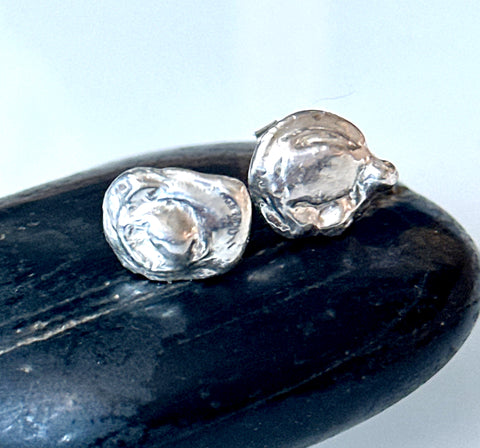 Non identical Sterling Silver Stud Earrings