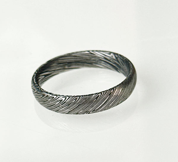 Unisex Damascus Steel Ring Band