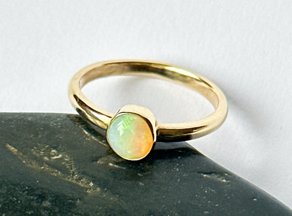 Solid Opal 9 Carat Gold Ring