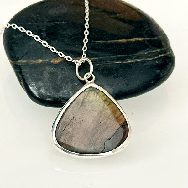 Labradorite Sterling Silver Pendant Necklace