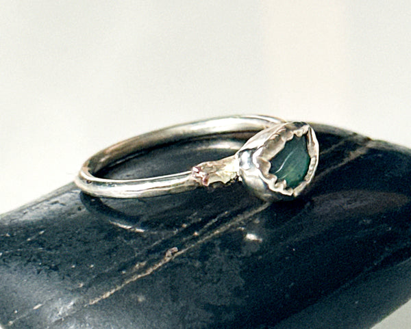 Lightning Ridge Opal Silver Ring