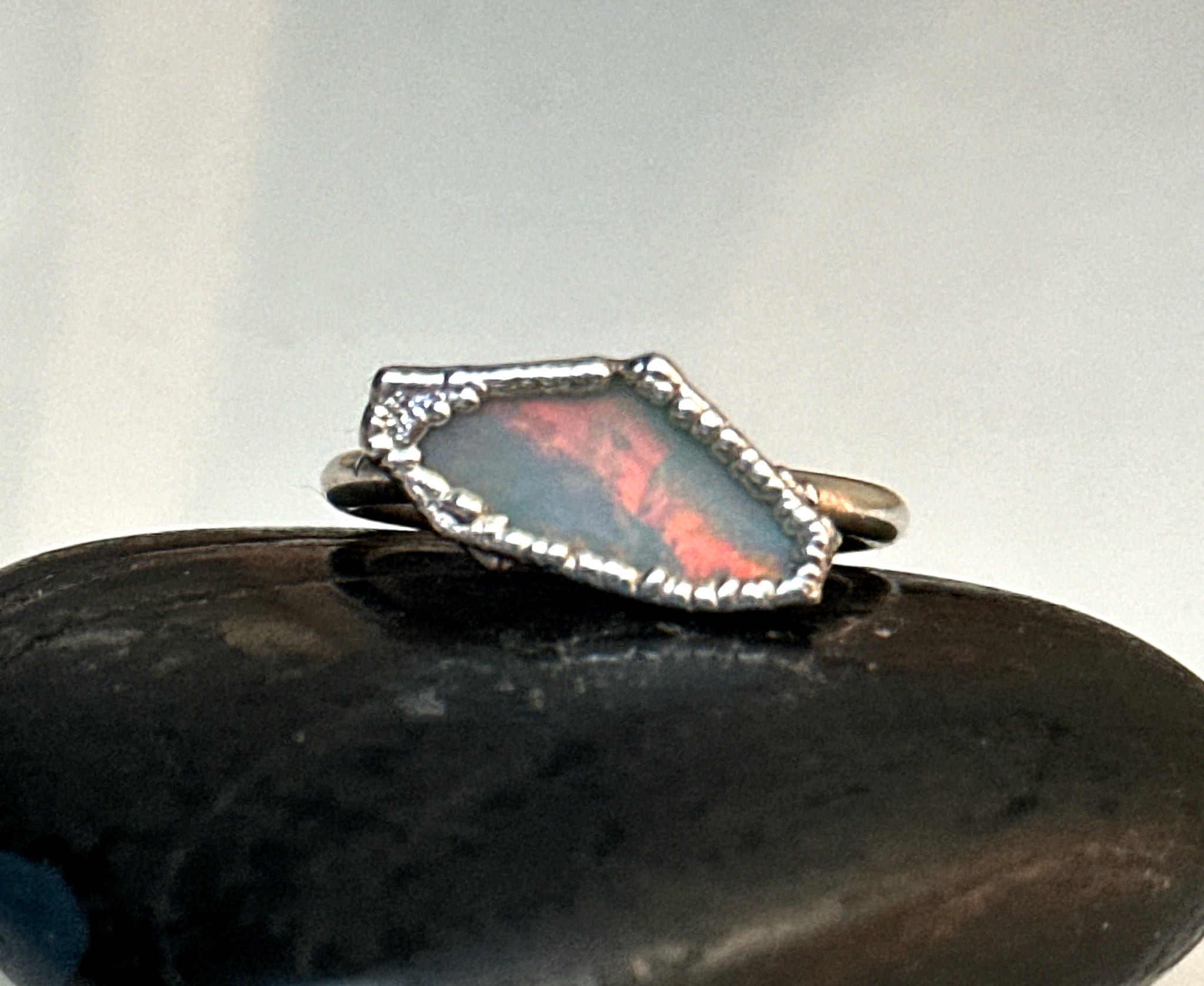 Coober Pedy Opal Silver Ring