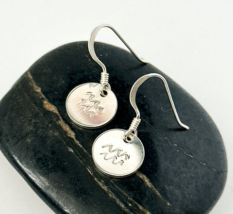 Pisces Zodiac Sign Sterling Silver Earrings