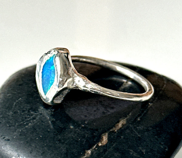Lightning Ridge Opal Silver Ring