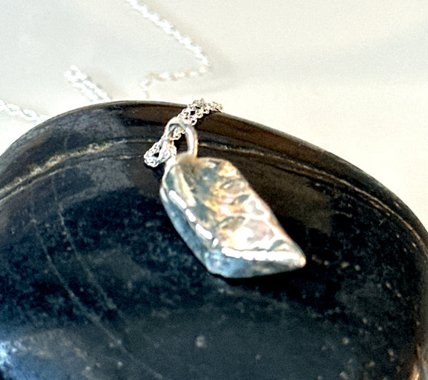 Coober Pedy Shell Opal Silver Pendant Necklace
