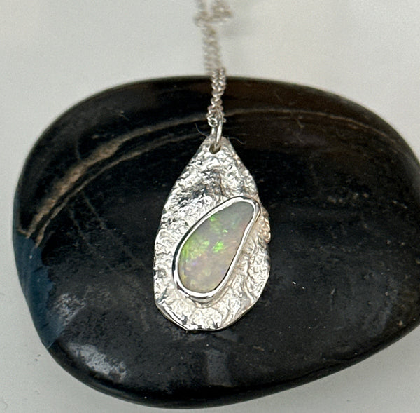Solid Coober Pedy Sterling Silver Pendant