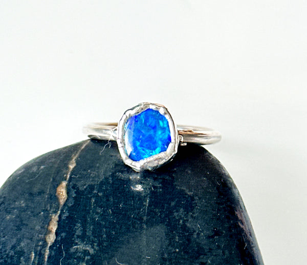 Lightning Ridge Opal Silver Ring