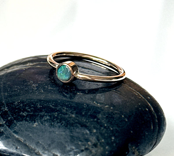 Lightning Ridge Opal 14 Carat Gold Filled Ring
