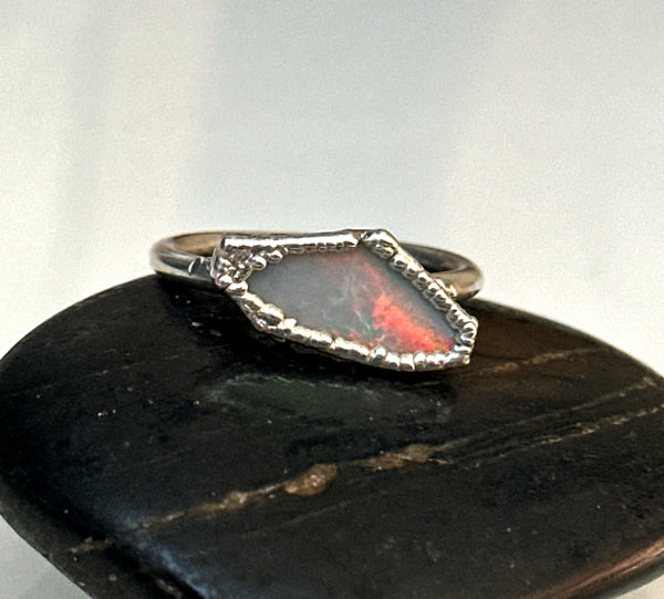 Coober Pedy Opal Silver Ring