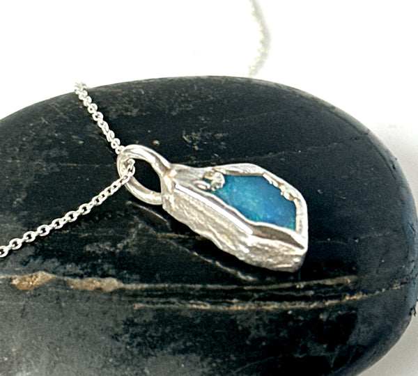 Lightning Ridge electroformed Opal Pendant Necklace
