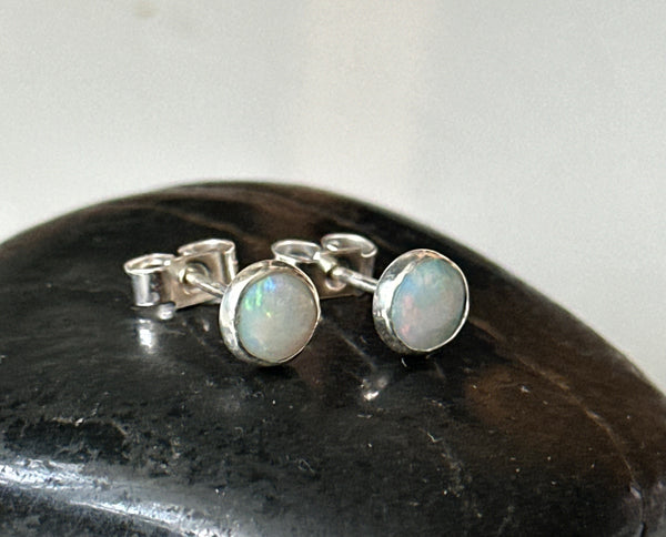 Coober Pedy Opal Sterling Silver Stud Earrings