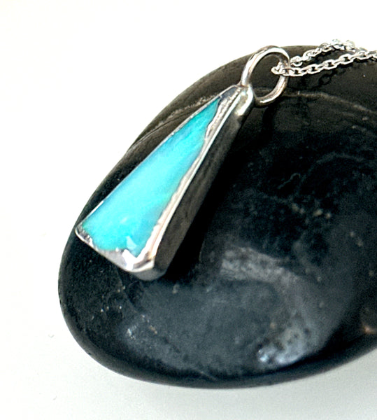 Opal Silver & Copper Formed Pendant Necklace