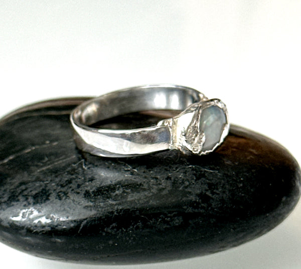 Coober Pedy Opal Silver Ring